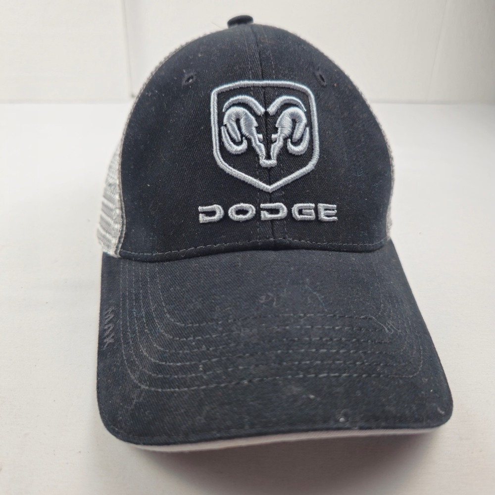 Dodge Ram Logo Trucker Hat Cap Black Gray Mesh Triple Crown One Size OEM